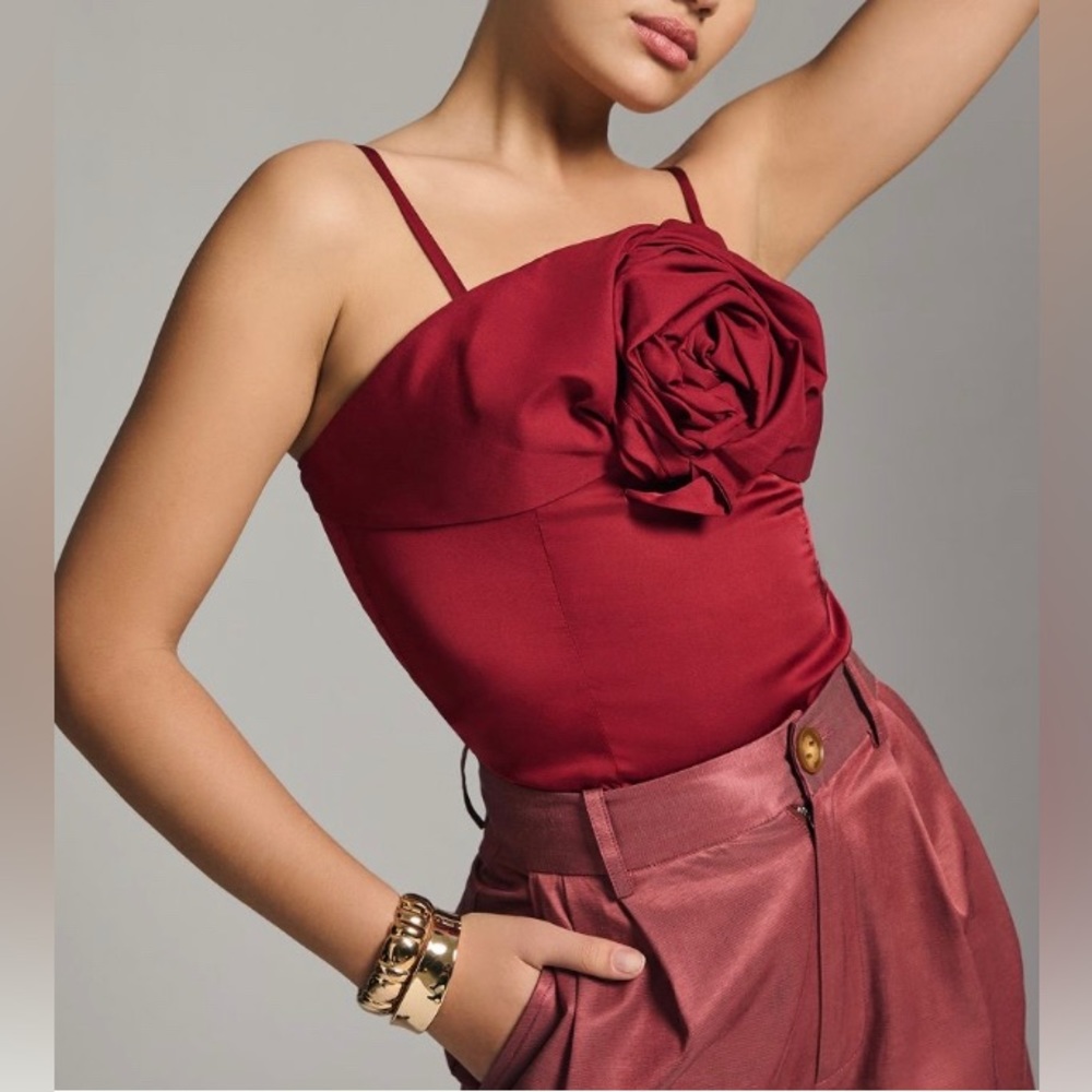 Anthropologie Let Me Be 3-D Rose Top - Picture 1 of 14